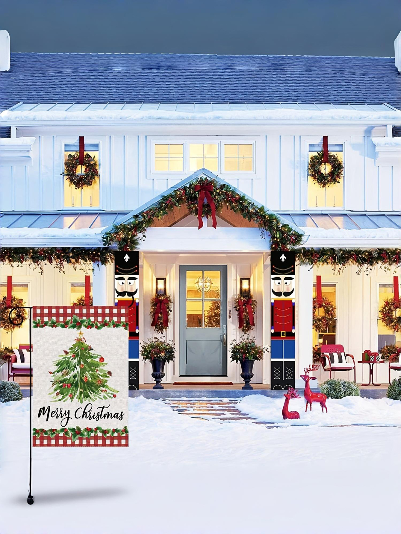 Christmas Tree Happy Garden Flag（Not lnclude Flagpole）